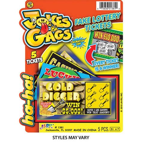 Jokes & Gags Fake Scratcher Lottery Tickets, 5ct.